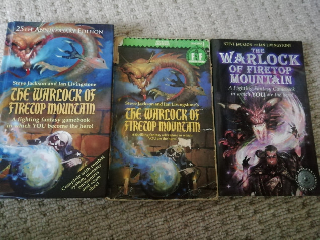 The classic that started it all. I have three versions of the first book written by Ian Livingstone and Steve Jackson. We embark on a mission into Firetop Mountain the lair of an evil Warlock and his minions in attempt to steal his treasure. I never felt Zagor the Warlock was a real villain as we are the one breaking into his home to take his treasure. He seems happy living in isolation in his mountain so why are we trying to kill him. In Titan the guide book to the world we discover he stole the treasure from the dwarfs, but who hasnt done that. Zagor popped up in the novel The Trolltooth wars where the hero has to ask for his help proving Zagor could be reasoned with so why are we trying to kill him? Because we want his treasure thats why.