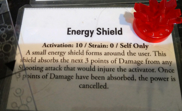 With the Captain down to single digits health and plenty of zombie soldiers in play he activated his energy shield. 