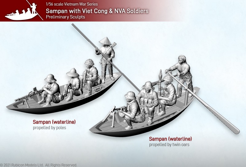 Sampan With Viet Cong & NVA Soldiers - Rubicon Models