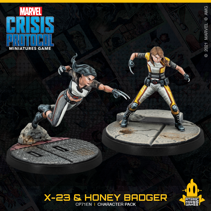 X-23 & Honey Badger Miniatures - Marvel Crisis Protocol