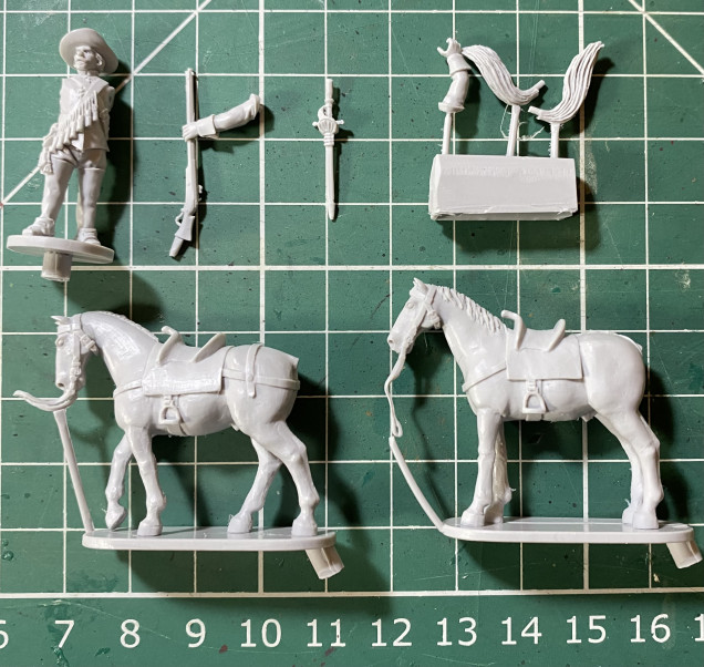 Contents of the Avanpost 28mm resin Dismounted Dragoon pack.