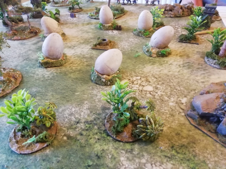 Scenario three took place amongst some Dino eggs. Three hatched during the game attacking both sides
