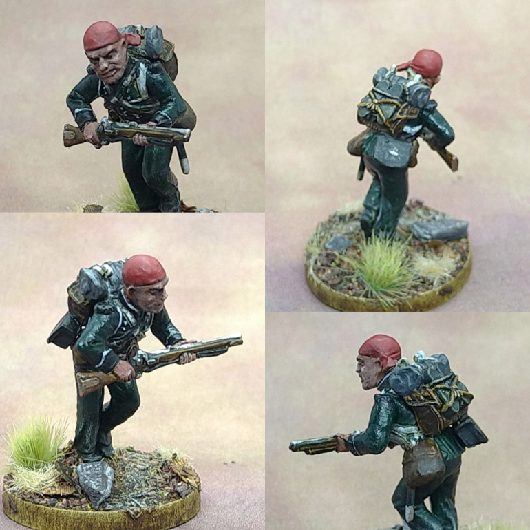 Perry Rifleman with Victrix French pack and GW head.