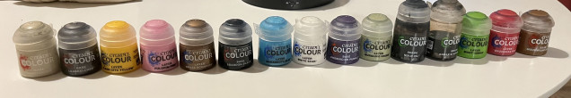 List of paints used 