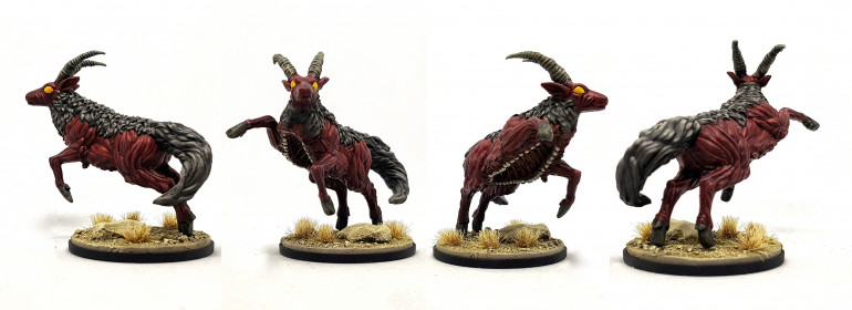 The Screaming Antelope for Kingdom Death.  He's supposed to look like he's been skinned alive, but my mix came out too brown, even though I've used it before with better success.
