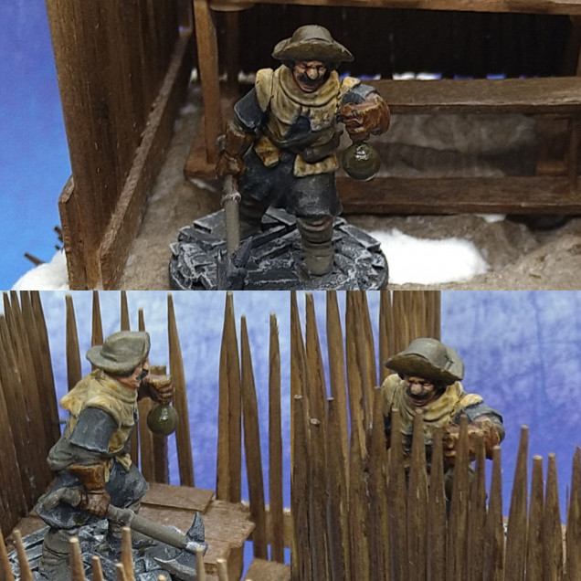 The terrain and wanting to photograph it gave me an opportunity to pick out random figures from my first Frostgrave warband and touch up the paint jobs..