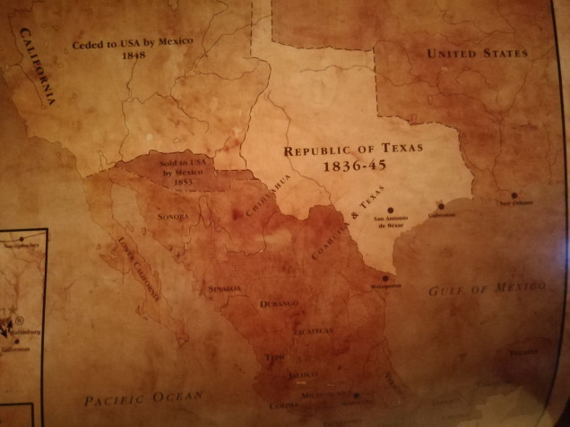 So going back to America 1836 we have large areas that once belonged to Spain. After Mexico gained independence it was also running California and Texas. The new constitution seems to have been ignored by general Santa Anna who like Napoleon took over a country after a revolution. Many Mexicans in Texas wanted a return to the constitution but with so many Americans settling in the country any rebellion against the regime was going to turn into a war of independence. Which they would win and would remain an independent country before joining the union in 1845. A nice what if here had that not happened