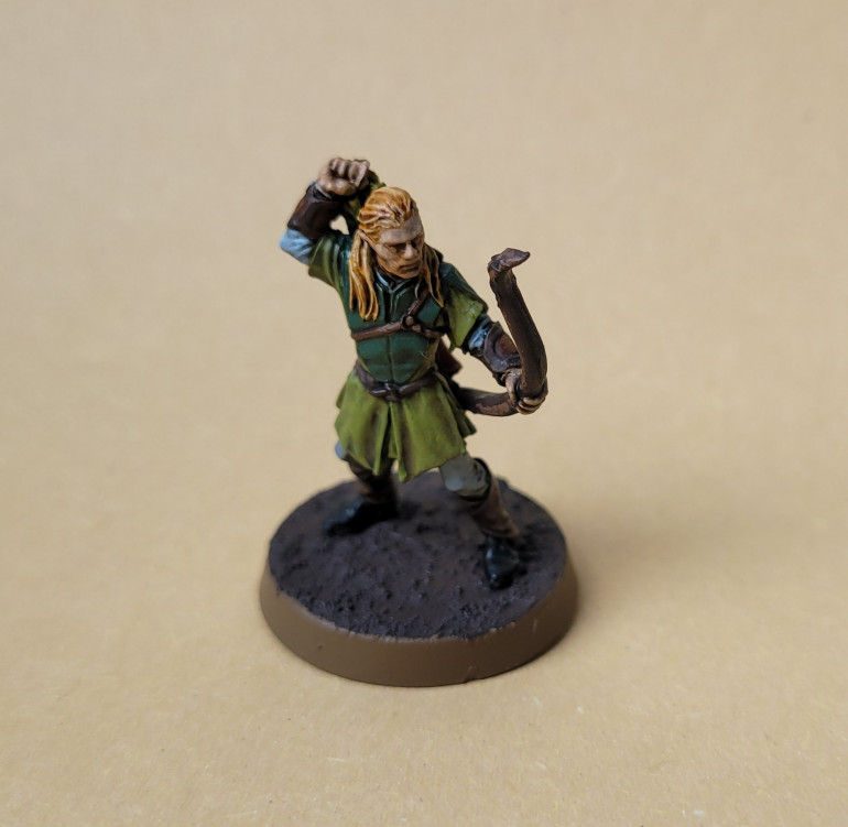 Fellowship Legolas. The base isn't finished because he will be part of the Balin's Tomb diorama base and I haven't finalised the colours I want to use for that yet.