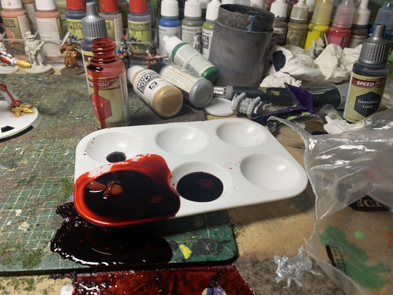 BALLS! Think there may have been some flock in the nozzle as the end popped off and turned my desk into a crime scene! Note, the paint comes out very easily, if it doesn’t clean the nozzle, don’t squeeze harder! I make these mistakes so you don’t have to!!
