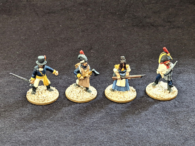 l-r Swordsman, Sapper, Guerilla, Artilleryman