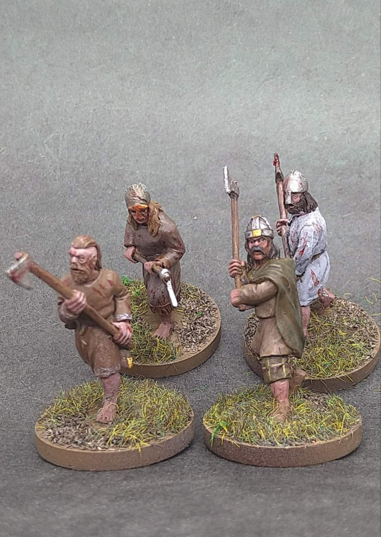 Galloglas perhaps? Some Dark Age Footsore minis I painted for my Saga Irish force.