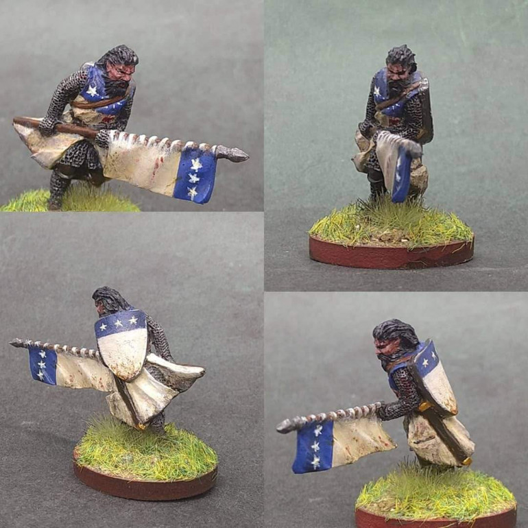 My Lord for a Scots force. I painted up this Footsore miniature a while ago. Meant to be James The Good Douglas from the Bannockburn era, but he's in the fashion didn't change a lot from the 1200s to the 1300s.