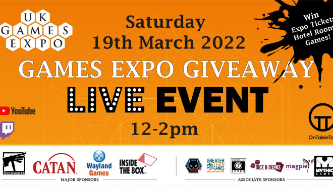 UK Games Expo Giveaway Live Event – Saturday 19th March!