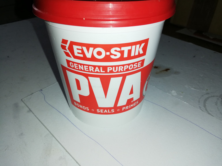 pva used ,watered down to required thickness
