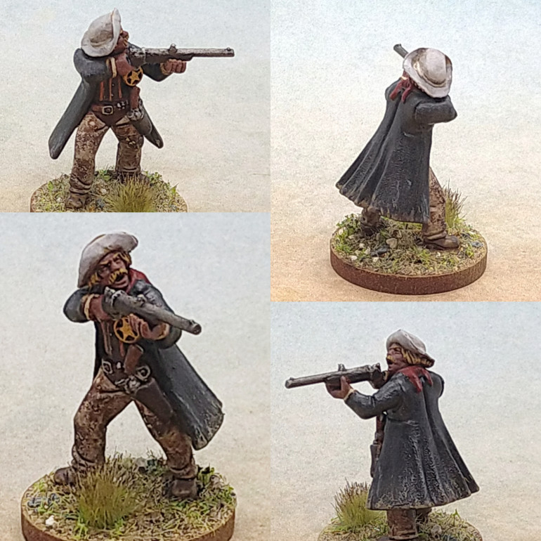 Had another go at hide trousers and I think I am happy with the look. The Frostgrave Soldiers head really fits with this kit scale and look wise. I think I could do with making the waistcoats look a bit fancier given that this was often a way of showing off a touch of wealth or fashion sense without breaking the bank as it is only the front facing that had to be on show.