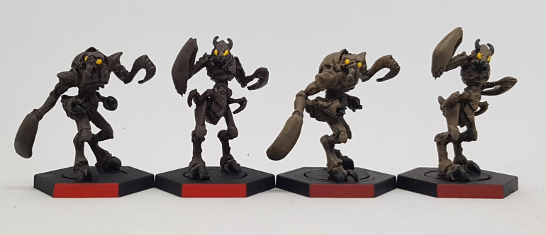 The new models (your left) compared to the ones painted years ago (your right)