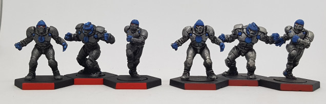 The new models (your left) compared to the ones painted years ago (your right)