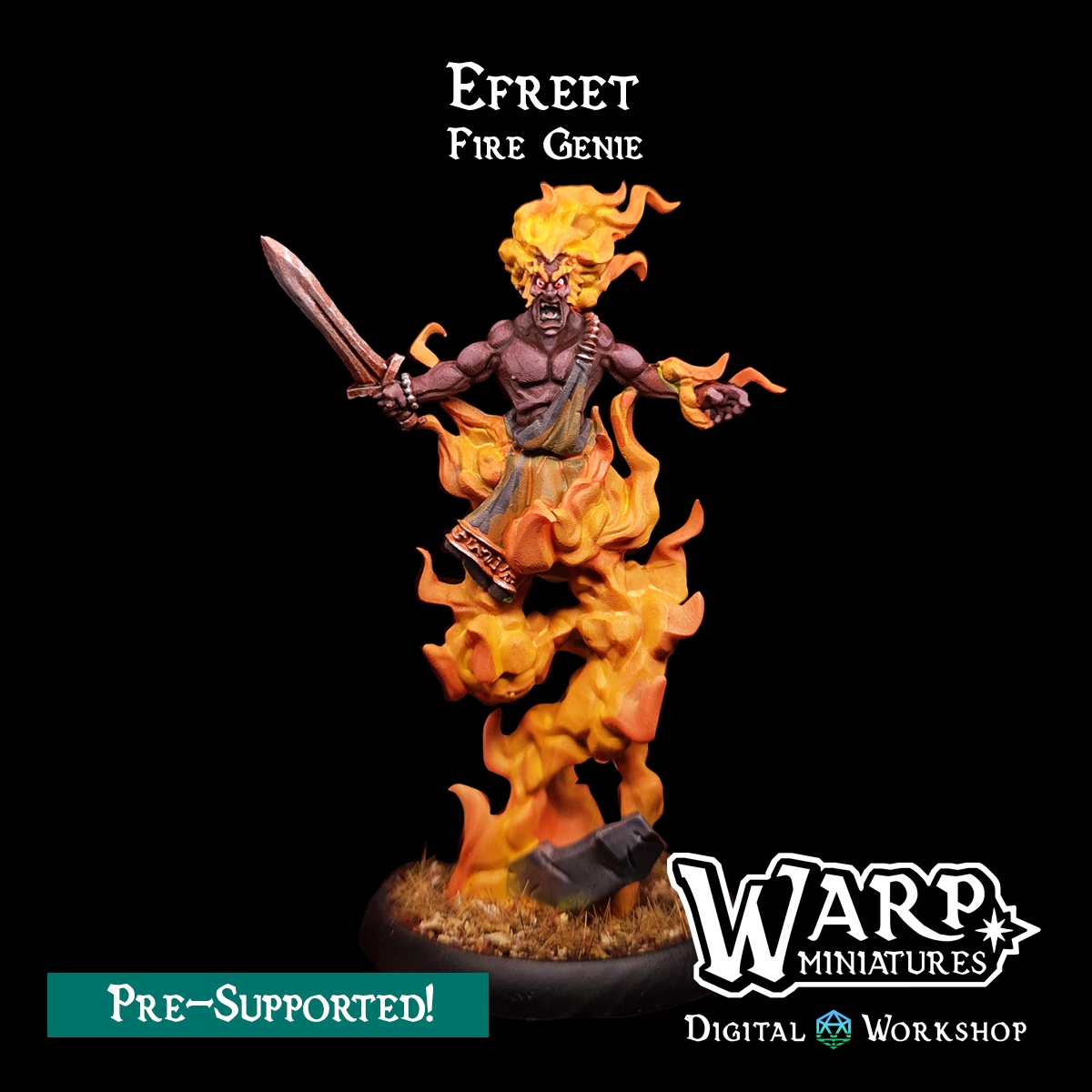 Efreet Fire Genie - Warp Miniatures