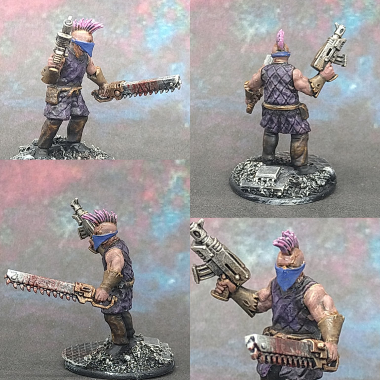 Hive Scum Necromunda arms and head added to a Wargames Factory Saxon body. Fun way to flesh out more bad guy options from the Hive Scum box.