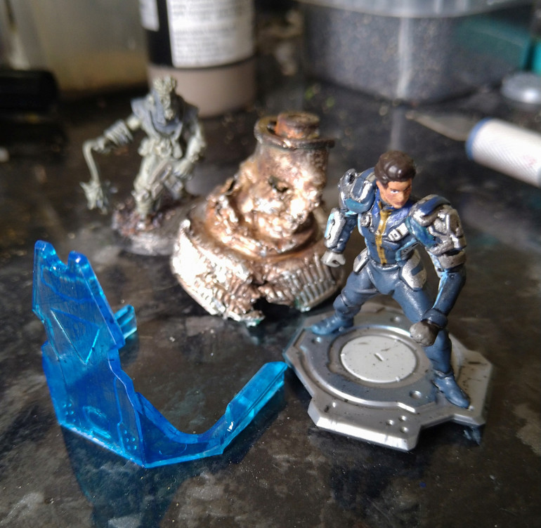 And the pilot looks pretty cool as an escort / rescue mission idea. Also the plastic shield from the back of the plinth base will make a great ability token when one of the First Mates or Captains pop a shield related ability.