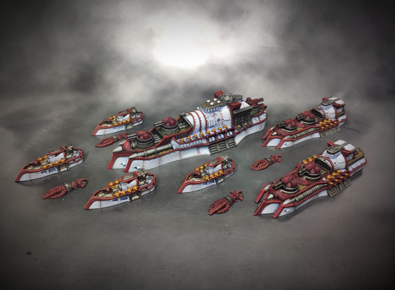 The Kongo battlefleet set is finished for my Japanese fleet.