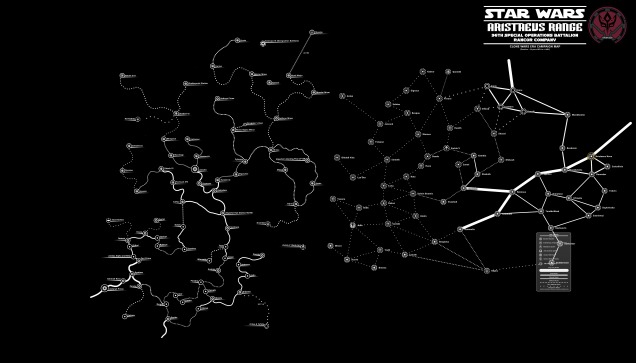 Updated and expanded sector map for my Star Wars setting, merging two maps together. This is a work in progress.