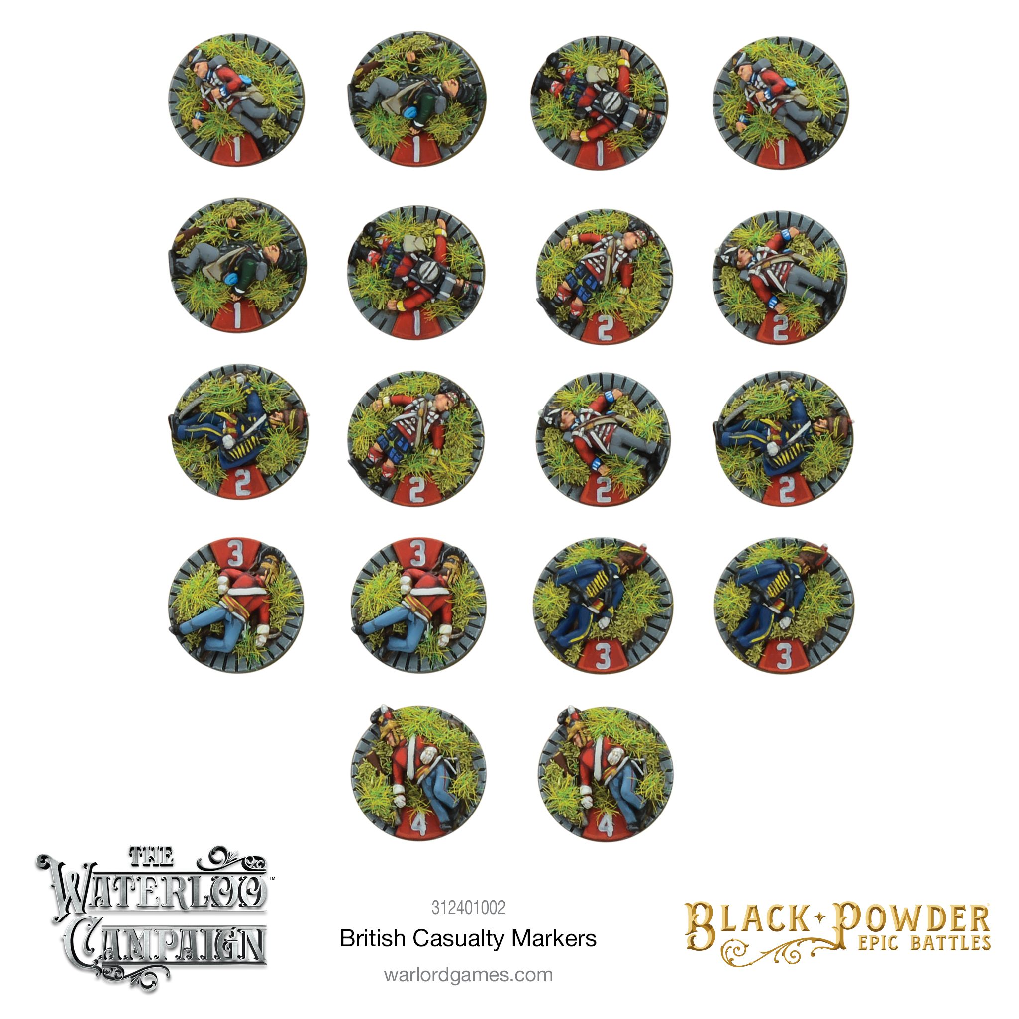 British Casualty Markers - Black Powder Epic Battles