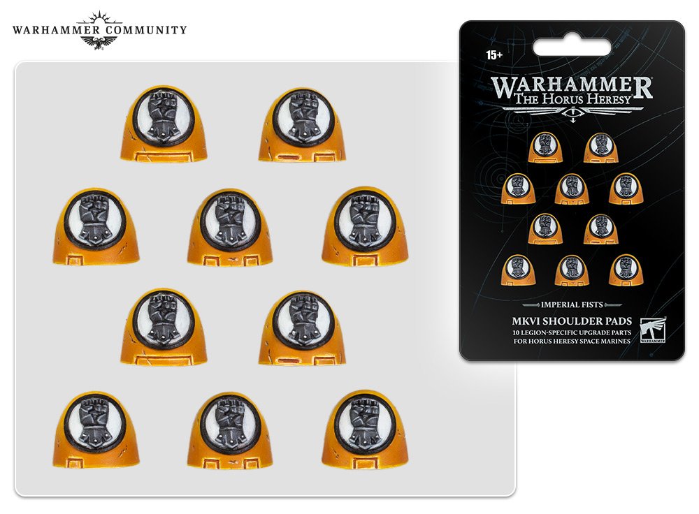 Imperial Fists MKVI Shoulder Pads - Warhammer The Horus Heresy