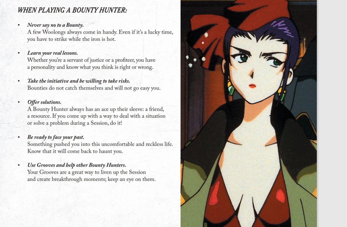 Playtest Rules Preview - Cowboy Bebop The Roleplaying Game