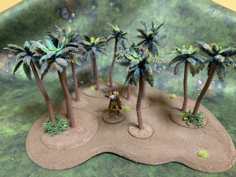 Palm trees by Woodland Scenics. MDF bases by Sarissa Precision. 