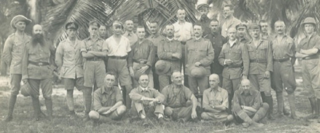 German officers at the end of the war upon their surrender. Note that none have complete uniforms and some appear to be wearing captured British uniforms or possibly civilian clothes.  