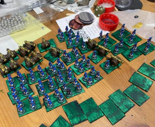 I have been busy with my boy's little league baseball team.   However, got back to work on the Risk Armies.  Calvary next then basing it all.