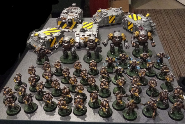 All my Iron Warriors painted and ready to game with.