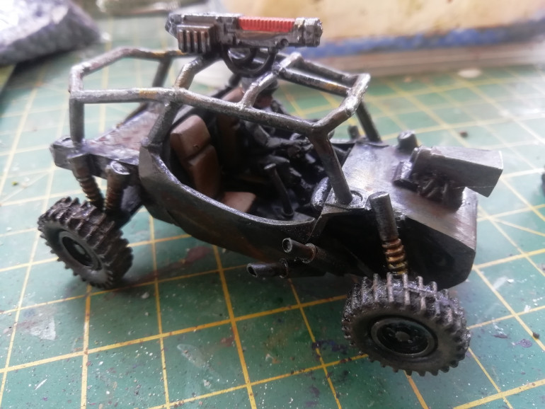 I got the buggy from crooked dice along with some scatter terrain. I swapped the head and stuck on a gun from my bits box 