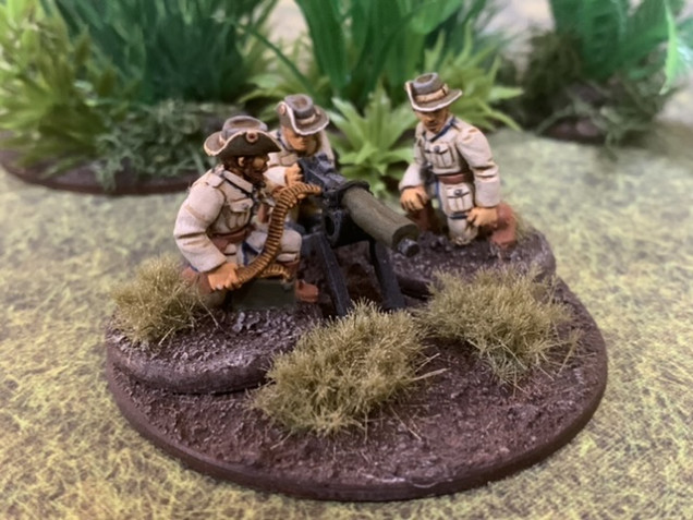 Fully manned machine gun team. Figures by Pulp Figures. 