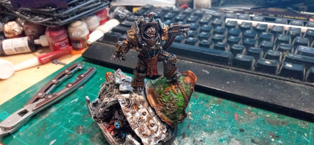 Last year I painted up Perturabo for a talent show. I left the hammer off so I could use him Pre-Heresy since a few of us would like to play Astartes v Xenos at some point.