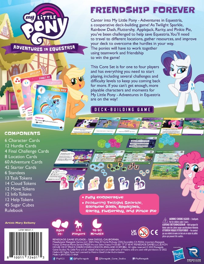 Back Of The Box - My Little Pony Deckbuilding Game