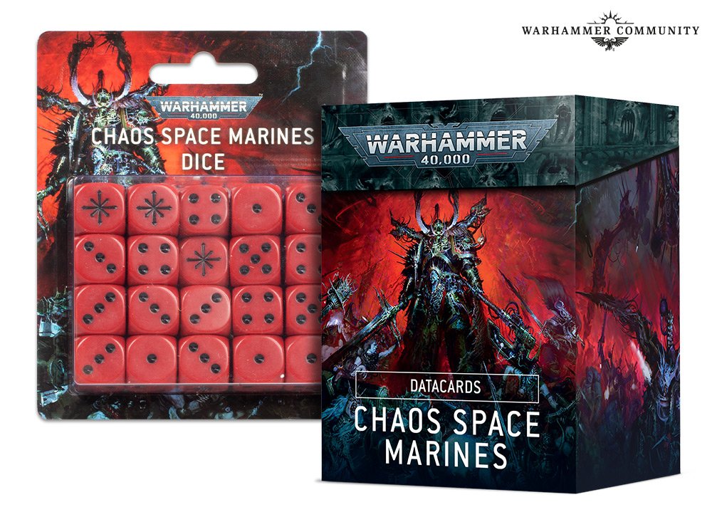 Chaos Space Marines Chaos Dice & Data Cards - Warhammer 40000