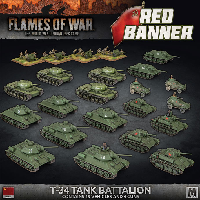 Red Banner T-34 Tank Battalion - Flames Of War