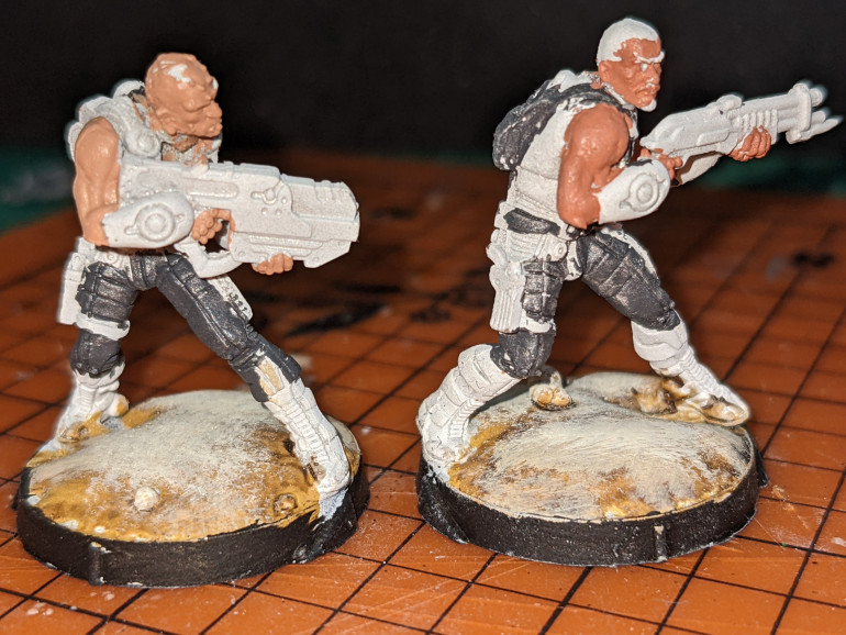 Just some skin tonight on the two tank top Pirate Troopers. Nice to progress on the last bunch a bit.