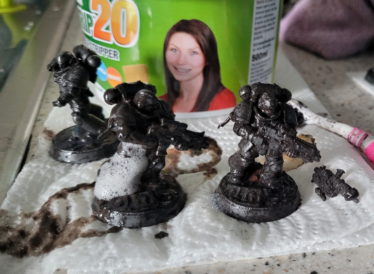 After the first wash in warm water to take the worst off the models. Still a little gunky but not bad.