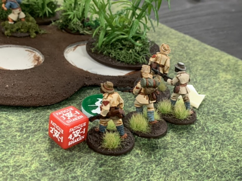 Accurate American fire has caused casualties and forced the Askari squad back out of the jungle leaving them dangerously exposed.