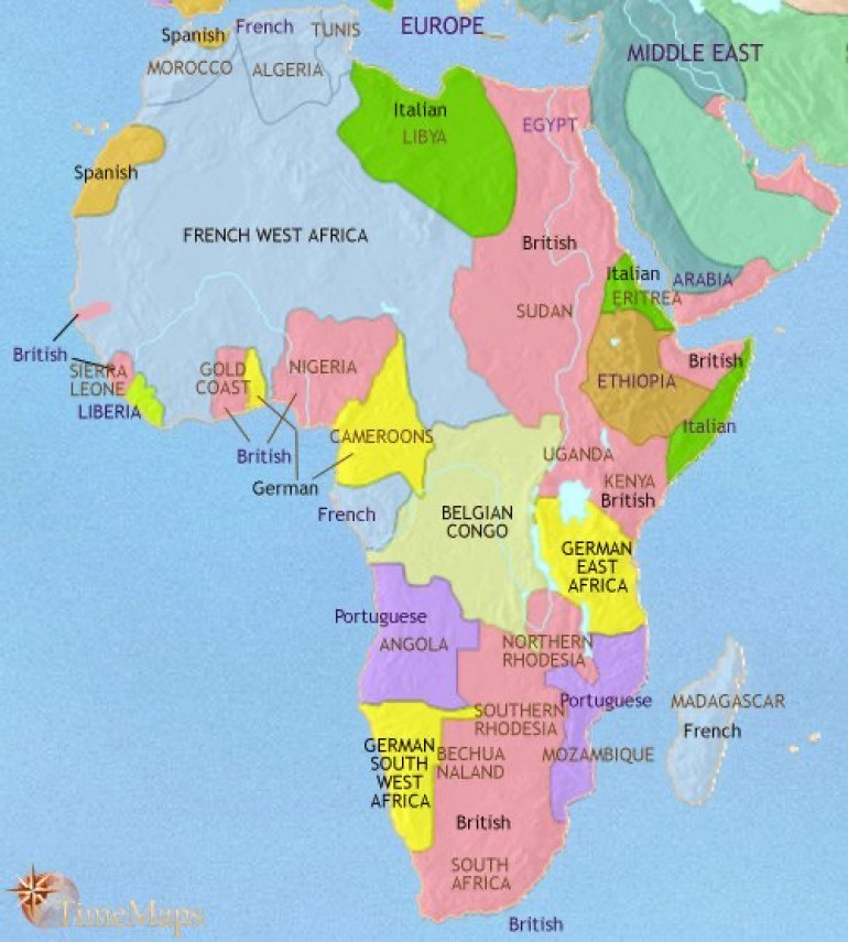 Africa circa 1914