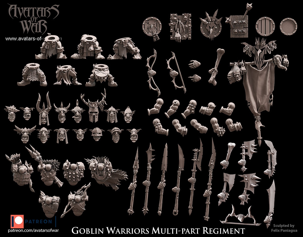 Goblin Warriors Multi-Part Regiment - Avatars Of War