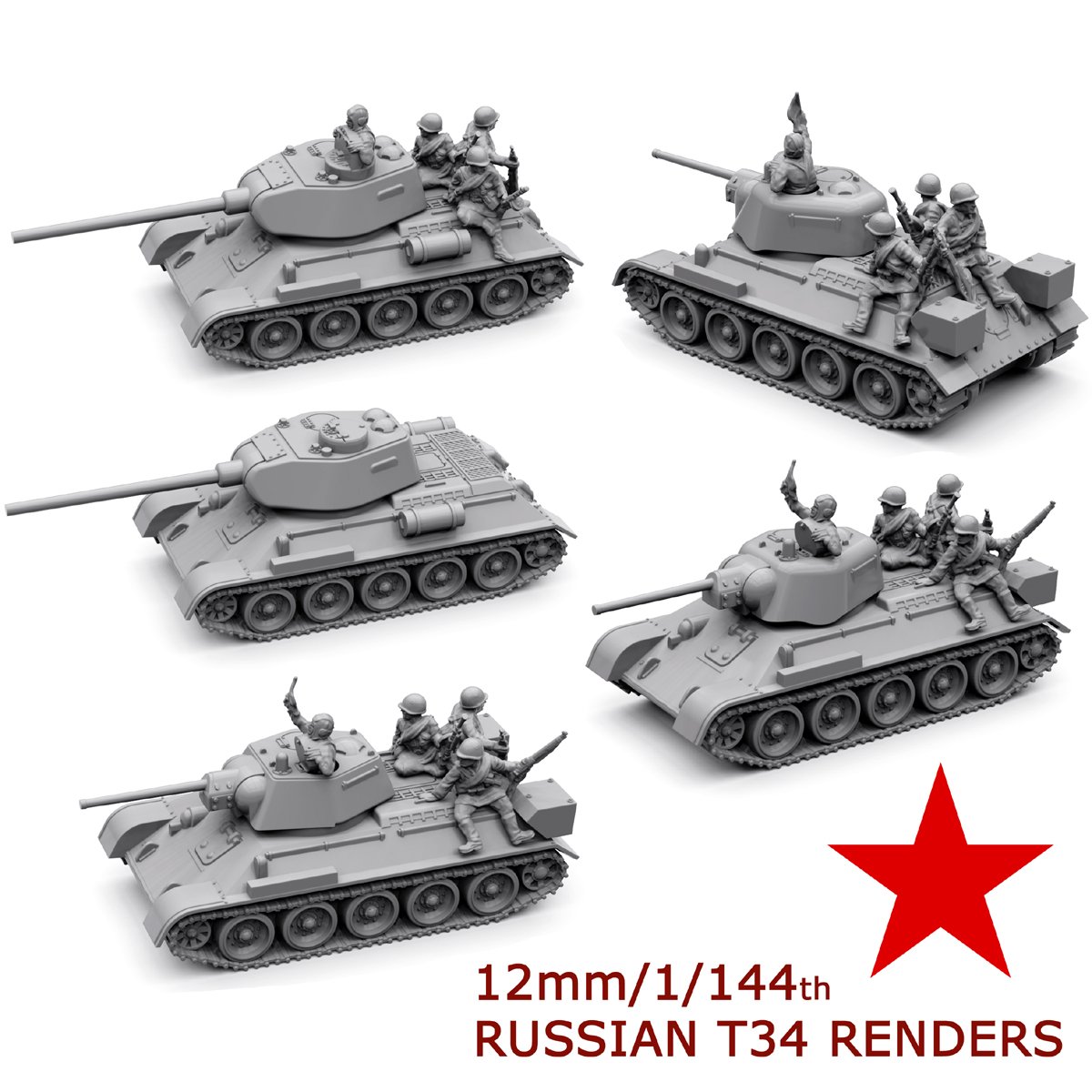 12mm T34 Renders - Victrix Miniatures