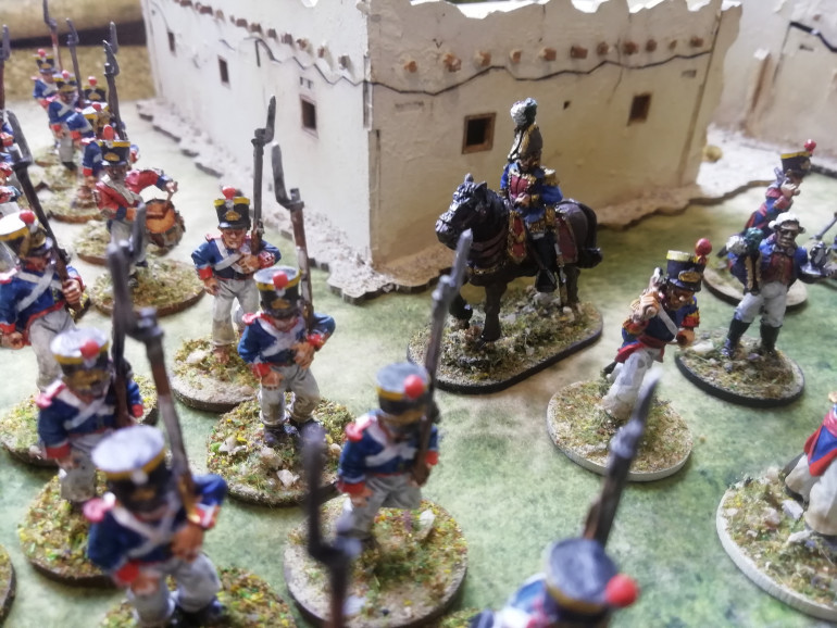 Santa Anna reviews the troops