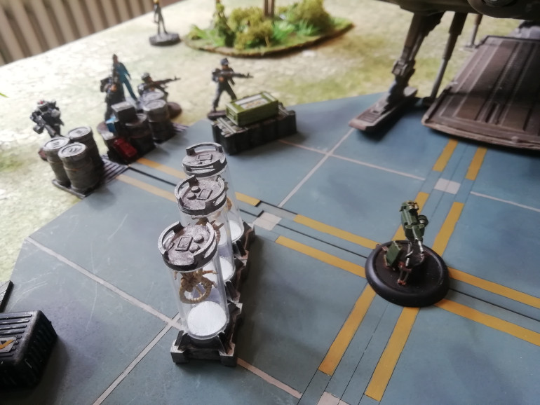 The UPP close in on the abandoned drops hip and come under fire from the automated defenses 