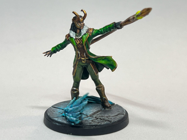 Loki was rathe straight forward for whoever has painted a fantasy wizard... I went with different shades of gold for the armor, staff and helmet and am rather satisfied with the result.