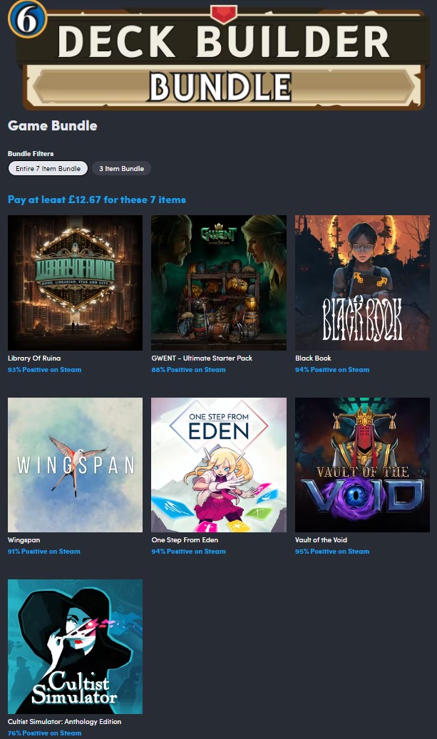 GWENT & Wingspan Offers In Deck-Building Humble Bundle