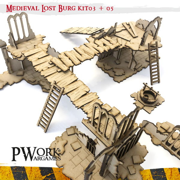 Medieval Lost Burg Kit 3 & 5 - PWork Wargames